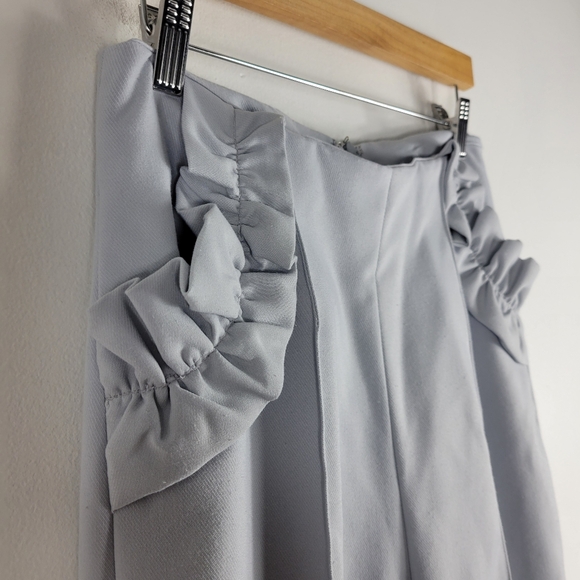 Elliatt Harmony Pintuck Ruffle Pocket High Waist Slim Straight Ankle Pants - Picture 4 of 14